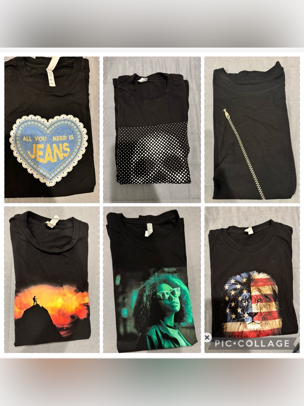 Black Graphic T-Shirts- 6